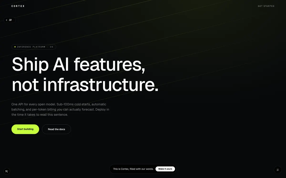 Cortex, The inference layer for teams shipping AI. Low latency, no theatre.