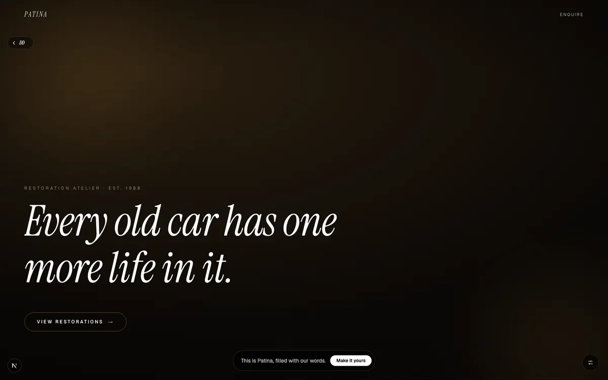 Patina, Classic car restoration, done the slow way. We bring the old ones back to life.