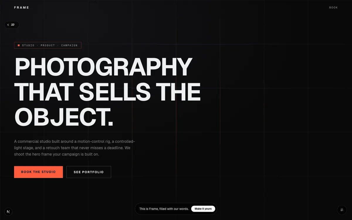 Frame, Studio and commercial photography. Product, still life, and campaign.