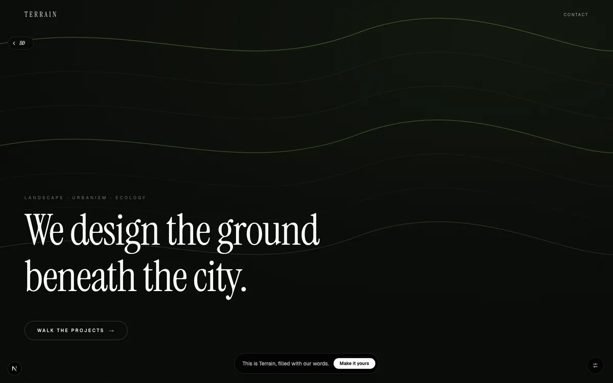 Terrain, Landscape architecture and urbanism. We design ground, water, and time.