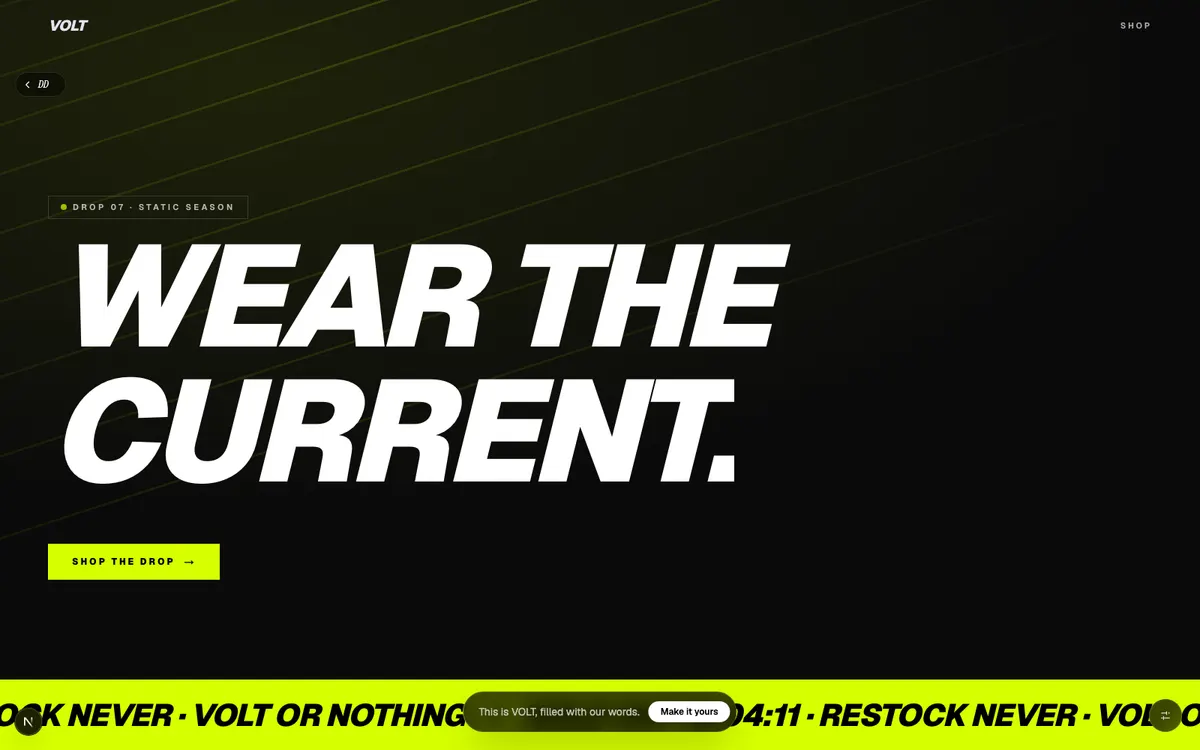 VOLT, A streetwear drop that sells out before the marquee stops scrolling.